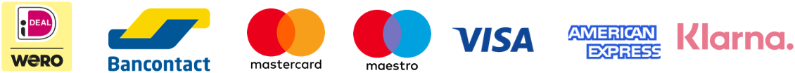 Betaalmethoden: iDEAL, Wero, Bancontact, Mastercard, Maestro, Visa, American Express en Klarna